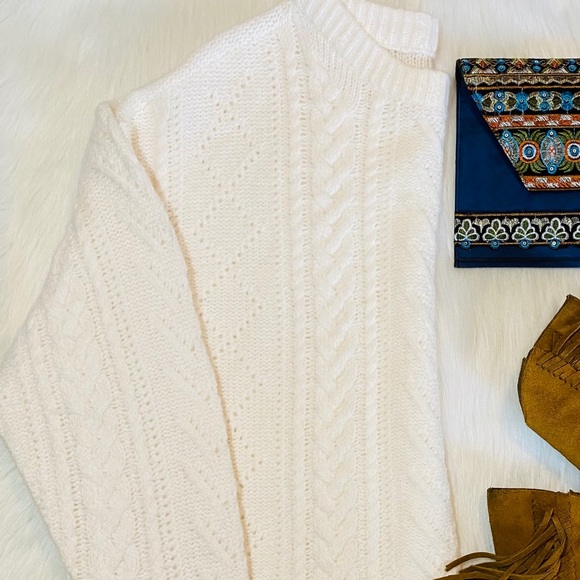 Alpaca Chunky Oversized Sweater Braided Knit Wool - Picture 7 of 14